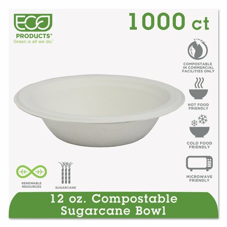 ECO-PRODUCTS Bowl, 12 oz. Heavy Weight, White, PK20 EPBL12